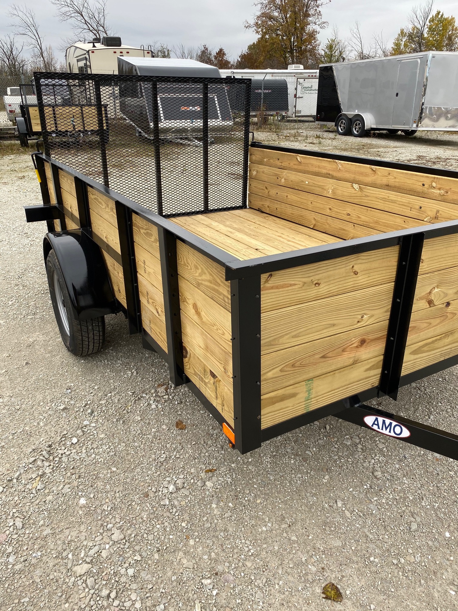 AMO 76in X 10ft Steel Utility Trailer with Ramp Gate & 24in High Sides